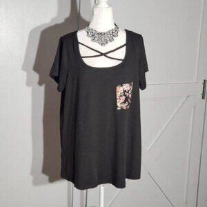 SHEIN CURVE BASIC TEE   SHORT SLEEVE COTTON/POLY   STRETCH SIZE 1X